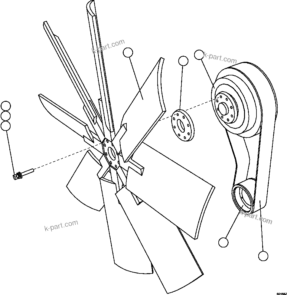 Komatsu parts book diagram for AFE62-W 930E-4SE S/N A31053, 1055, 1069, 1071, 1100-1101, 1109, 1117, 1130-32, 1141, 1143, 1145, 1163, 1165, 1167, 1185-1187, 1205-1207, 1222-1223, 1225, 1240 & 1242 OYU TOLGOI: FAN & FAN DRIVE