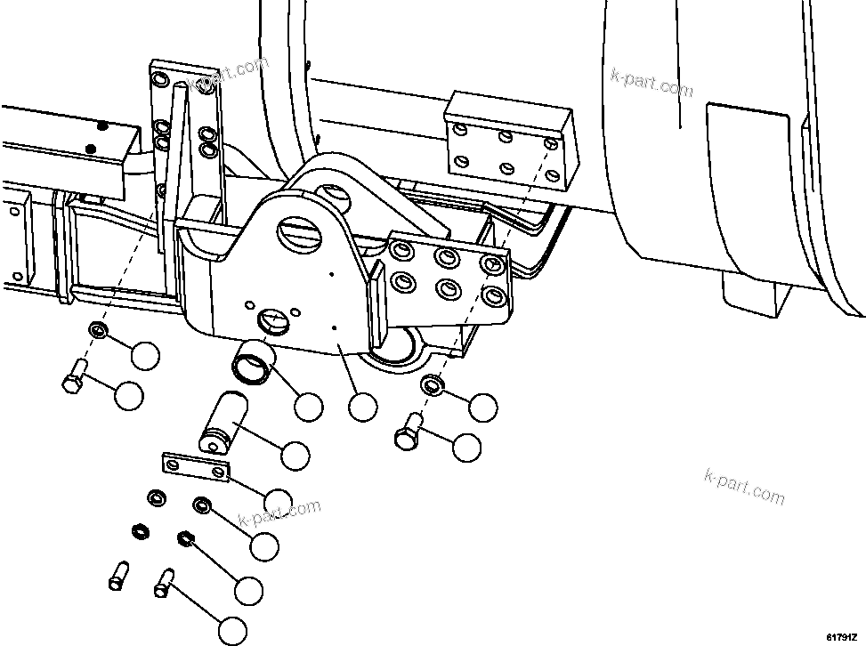 Komatsu parts book diagram for AFE62-W 930E-4SE S/N A31053, 1055, 1069, 1071, 1100-1101, 1109, 1117, 1130-32, 1141, 1143, 1145, 1163, 1165, 1167, 1185-1187, 1205-1207, 1222-1223, 1225, 1240 & 1242 OYU TOLGOI: ENGINE CRADLE INSTALLATION