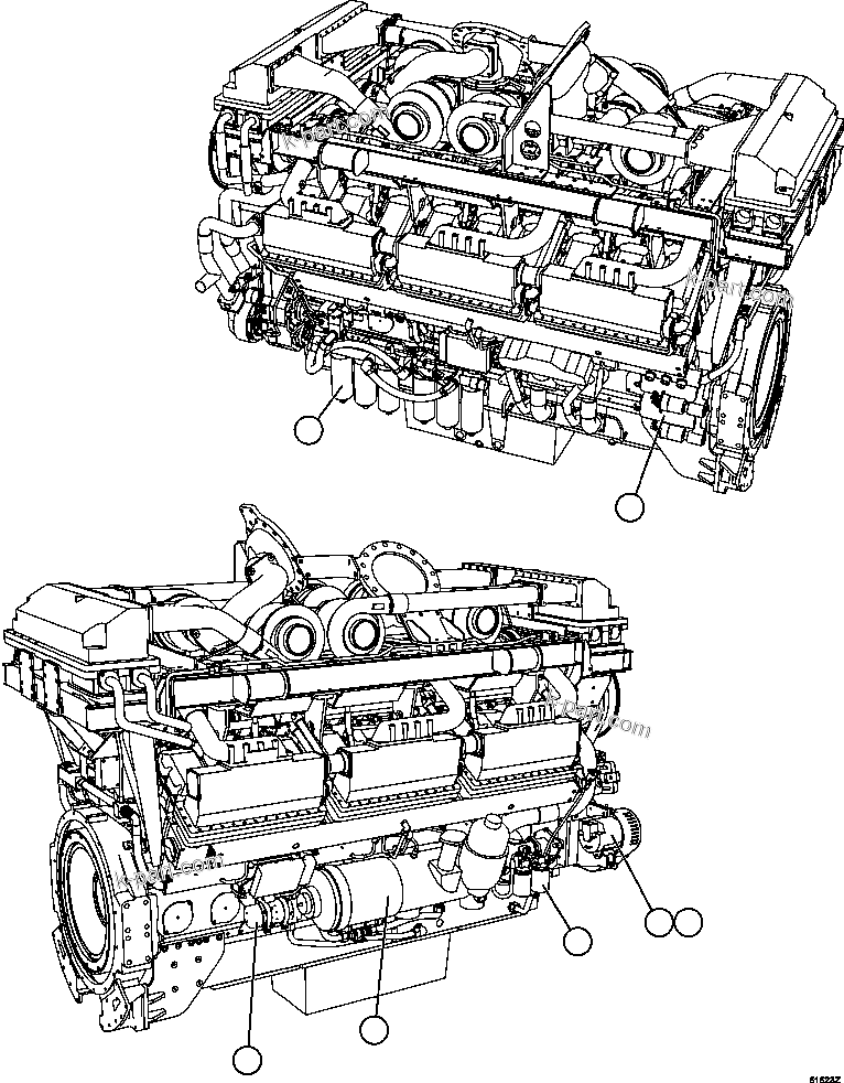 Komatsu parts book diagram for AFE62-W 930E-4SE S/N A31053, 1055, 1069, 1071, 1100-1101, 1109, 1117, 1130-32, 1141, 1143, 1145, 1163, 1165, 1167, 1185-1187, 1205-1207, 1222-1223, 1225, 1240 & 1242 OYU TOLGOI: ENGINE MISCELLANEOUS