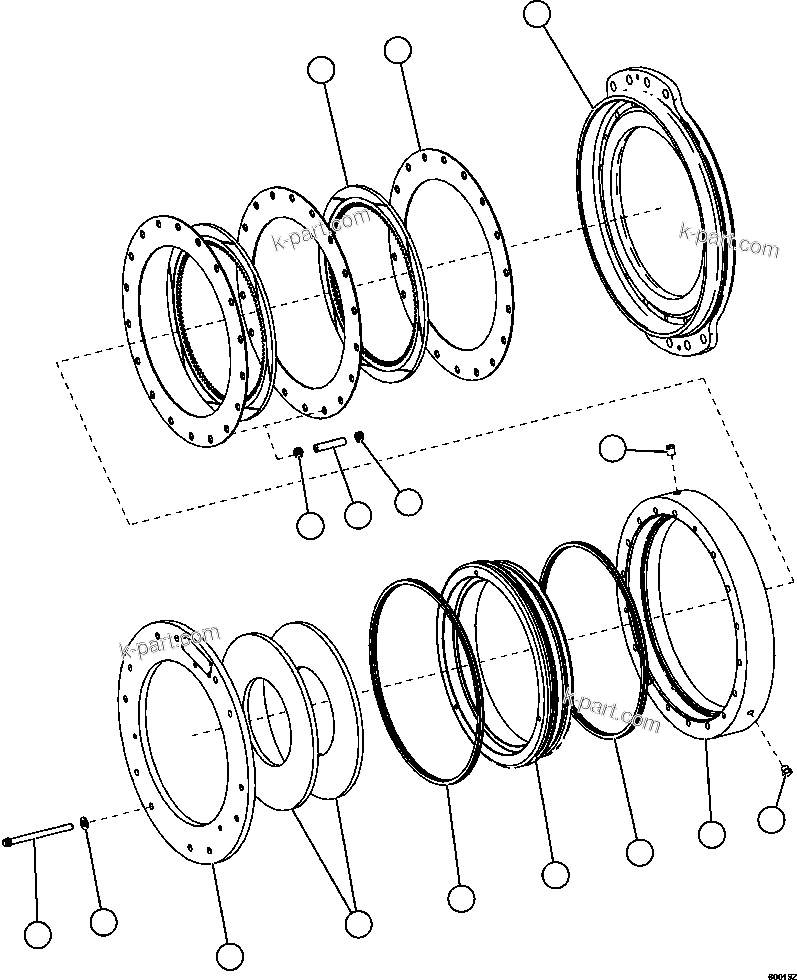 Komatsu parts book diagram for AFE62-W 930E-4SE S/N A31053, 1055, 1069, 1071, 1100-1101, 1109, 1117, 1130-32, 1141, 1143, 1145, 1163, 1165, 1167, 1185-1187, 1205-1207, 1222-1223, 1225, 1240 & 1242 OYU TOLGOI: PARKING BRAKE ASSEMBLY          XB0922
