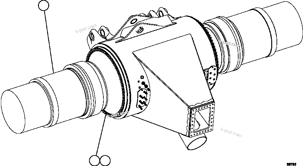 Komatsu parts book diagram for AFE62-W 930E-4SE S/N A31053, 1055, 1069, 1071, 1100-1101, 1109, 1117, 1130-32, 1141, 1143, 1145, 1163, 1165, 1167, 1185-1187, 1205-1207, 1222-1223, 1225, 1240 & 1242 OYU TOLGOI: WHEEL MOTOR MOUNTING
