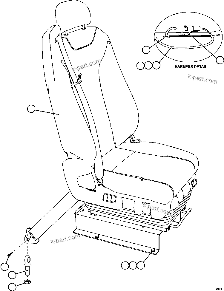 Komatsu parts book diagram for AFE62-W 930E-4SE S/N A31053, 1055, 1069, 1071, 1100-1101, 1109, 1117, 1130-32, 1141, 1143, 1145, 1163, 1165, 1167, 1185-1187, 1205-1207, 1222-1223, 1225, 1240 & 1242 OYU TOLGOI: PASSENGER SEAT INSTALLATION