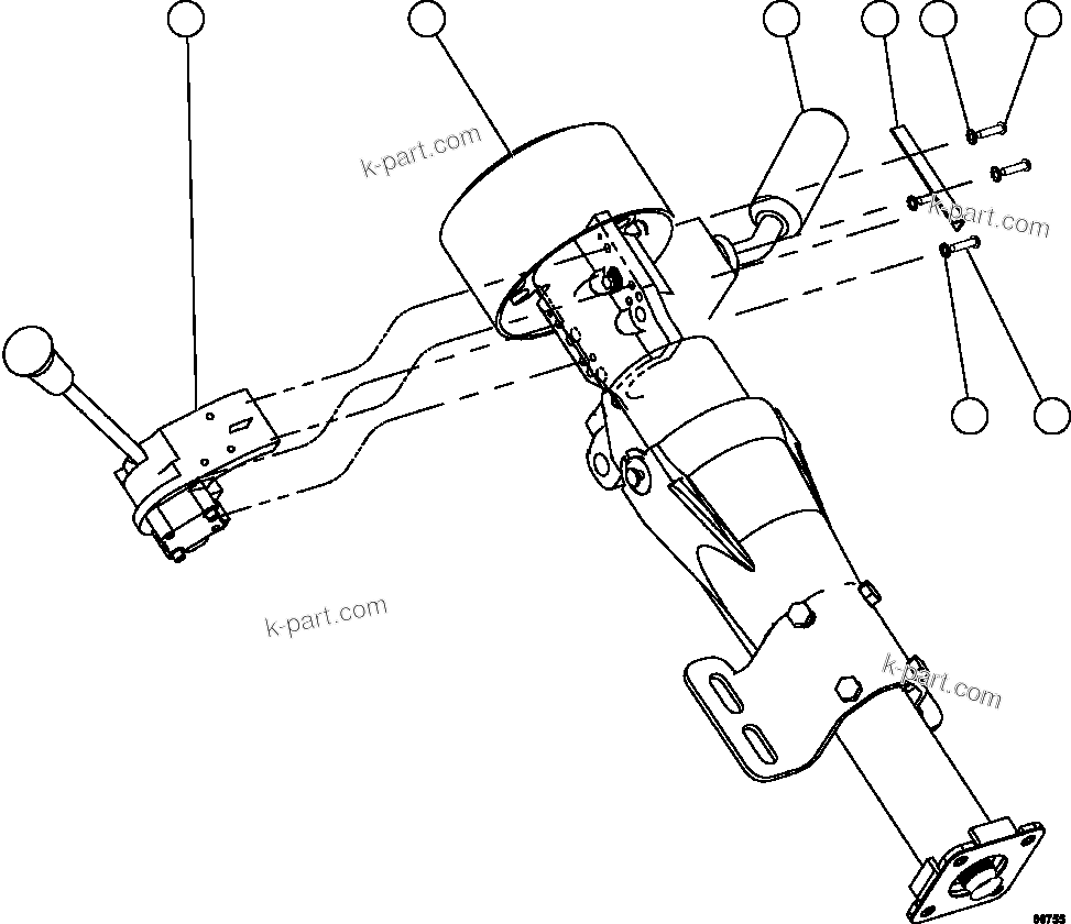 Komatsu parts book diagram for AFE62-W 930E-4SE S/N A31053, 1055, 1069, 1071, 1100-1101, 1109, 1117, 1130-32, 1141, 1143, 1145, 1163, 1165, 1167, 1185-1187, 1205-1207, 1222-1223, 1225, 1240 & 1242 OYU TOLGOI: STEERING COLUMN & LEVER ASSEMBLY      XB8880