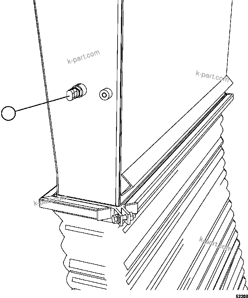 Komatsu parts book diagram for AFE62-W 930E-4SE S/N A31053, 1055, 1069, 1071, 1100-1101, 1109, 1117, 1130-32, 1141, 1143, 1145, 1163, 1165, 1167, 1185-1187, 1205-1207, 1222-1223, 1225, 1240 & 1242 OYU TOLGOI: BLOWER INLET DUCT TEMPERATURE SENSOR