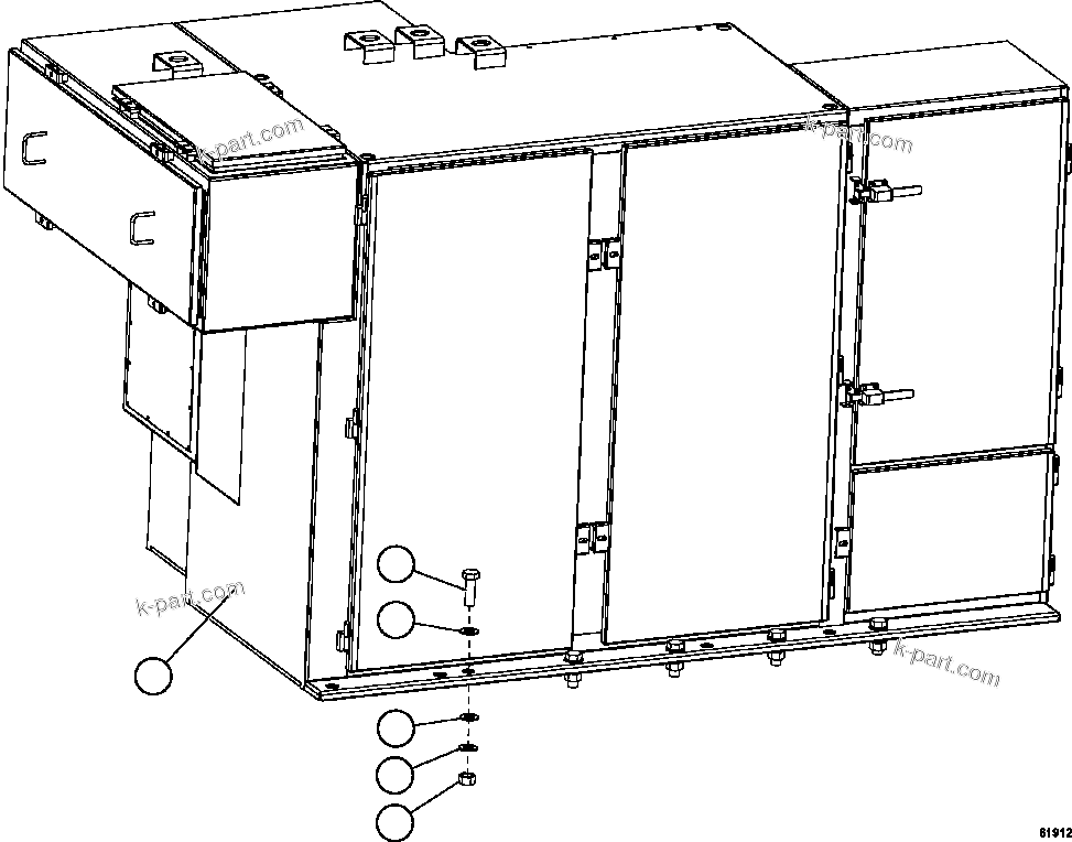Komatsu parts book diagram for AFE62-W 930E-4SE S/N A31053, 1055, 1069, 1071, 1100-1101, 1109, 1117, 1130-32, 1141, 1143, 1145, 1163, 1165, 1167, 1185-1187, 1205-1207, 1222-1223, 1225, 1240 & 1242 OYU TOLGOI: CONTROL CABINET INSTALLATION