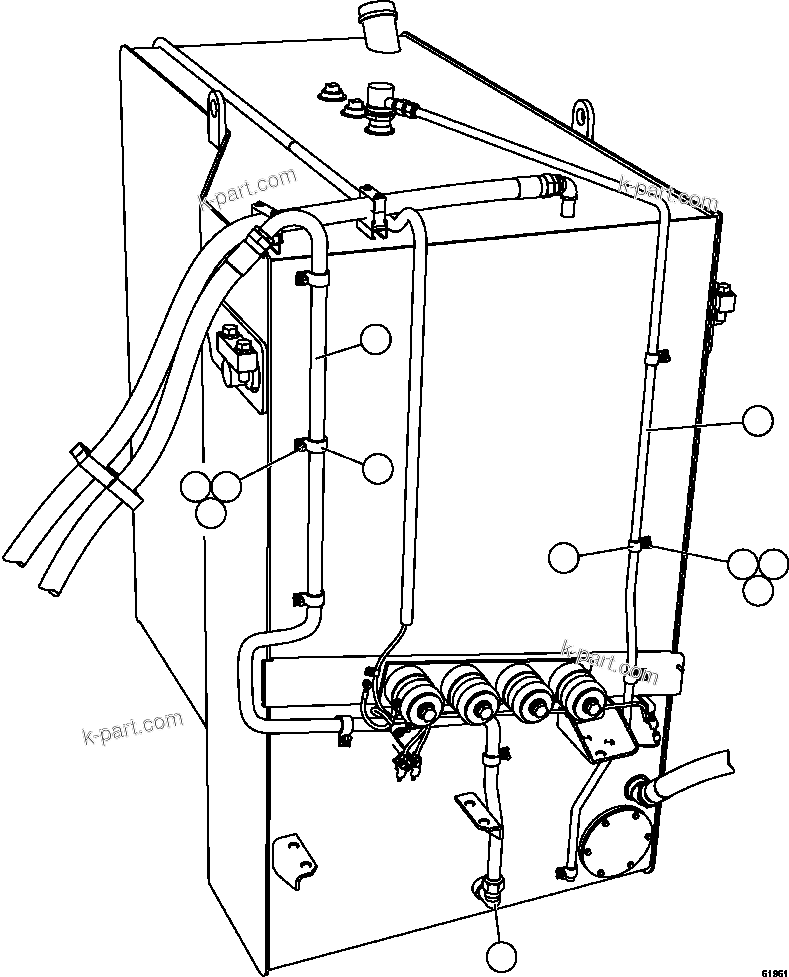 Komatsu parts book diagram for AFE62-W 930E-4SE S/N A31053, 1055, 1069, 1071, 1100-1101, 1109, 1117, 1130-32, 1141, 1143, 1145, 1163, 1165, 1167, 1185-1187, 1205-1207, 1222-1223, 1225, 1240 & 1242 OYU TOLGOI: FUEL SYSTEM PIPING     2/3
