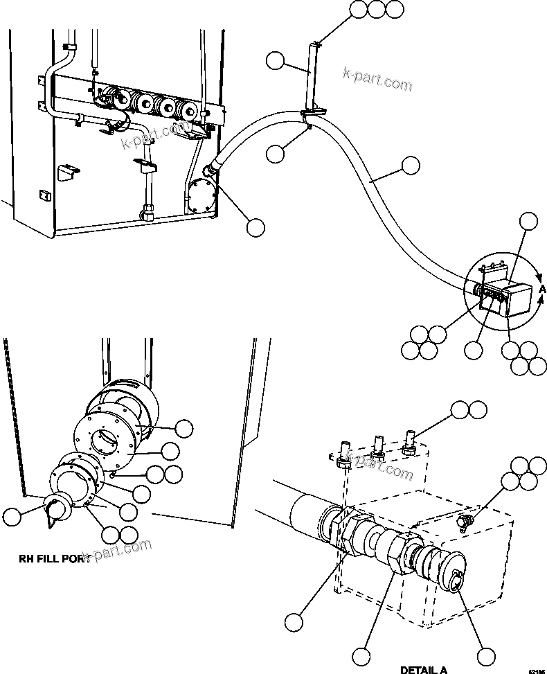 Komatsu parts book diagram for AFE62-W 930E-4SE S/N A31053, 1055, 1069, 1071, 1100-1101, 1109, 1117, 1130-32, 1141, 1143, 1145, 1163, 1165, 1167, 1185-1187, 1205-1207, 1222-1223, 1225, 1240 & 1242 OYU TOLGOI: FUEL SYSTEM - QUICK FILL    2/2