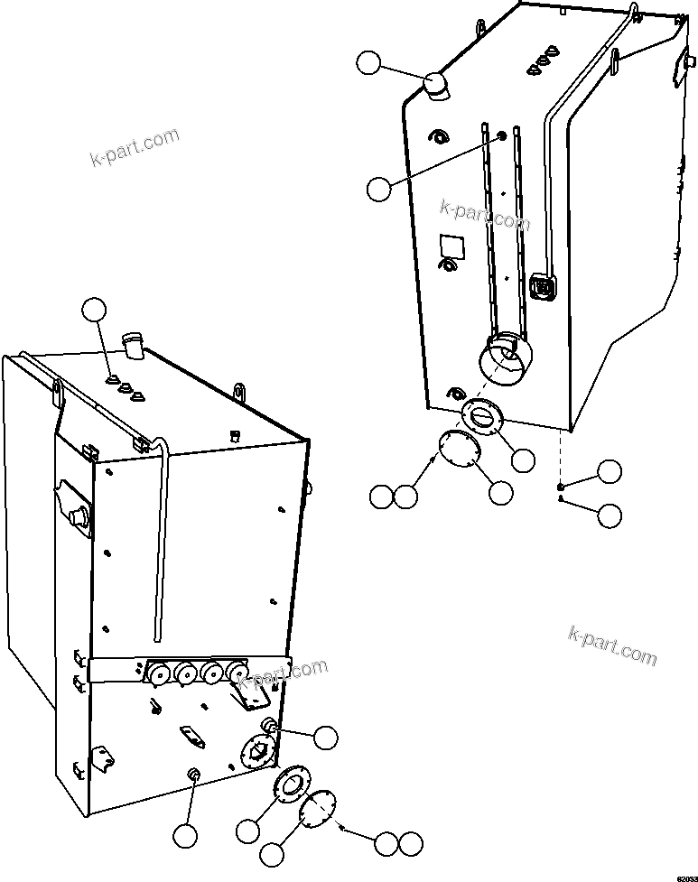 Komatsu parts book diagram for AFE62-W 930E-4SE S/N A31053, 1055, 1069, 1071, 1100-1101, 1109, 1117, 1130-32, 1141, 1143, 1145, 1163, 1165, 1167, 1185-1187, 1205-1207, 1222-1223, 1225, 1240 & 1242 OYU TOLGOI: FUEL TANK