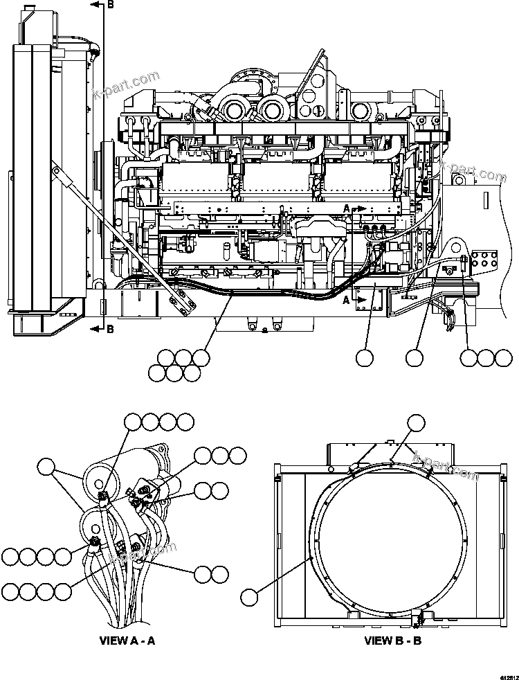 Komatsu parts book diagram for AFE62-W 930E-4SE S/N A31053, 1055, 1069, 1071, 1100-1101, 1109, 1117, 1130-32, 1141, 1143, 1145, 1163, 1165, 1167, 1185-1187, 1205-1207, 1222-1223, 1225, 1240 & 1242 OYU TOLGOI: ENGINE WIRING - LEFT SIDE