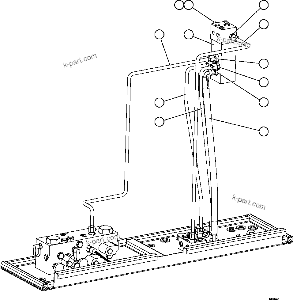 Komatsu parts book diagram for AFE62-W 930E-4SE S/N A31053, 1055, 1069, 1071, 1100-1101, 1109, 1117, 1130-32, 1141, 1143, 1145, 1163, 1165, 1167, 1185-1187, 1205-1207, 1222-1223, 1225, 1240 & 1242 OYU TOLGOI: DUAL RELAY VALVE PIPING