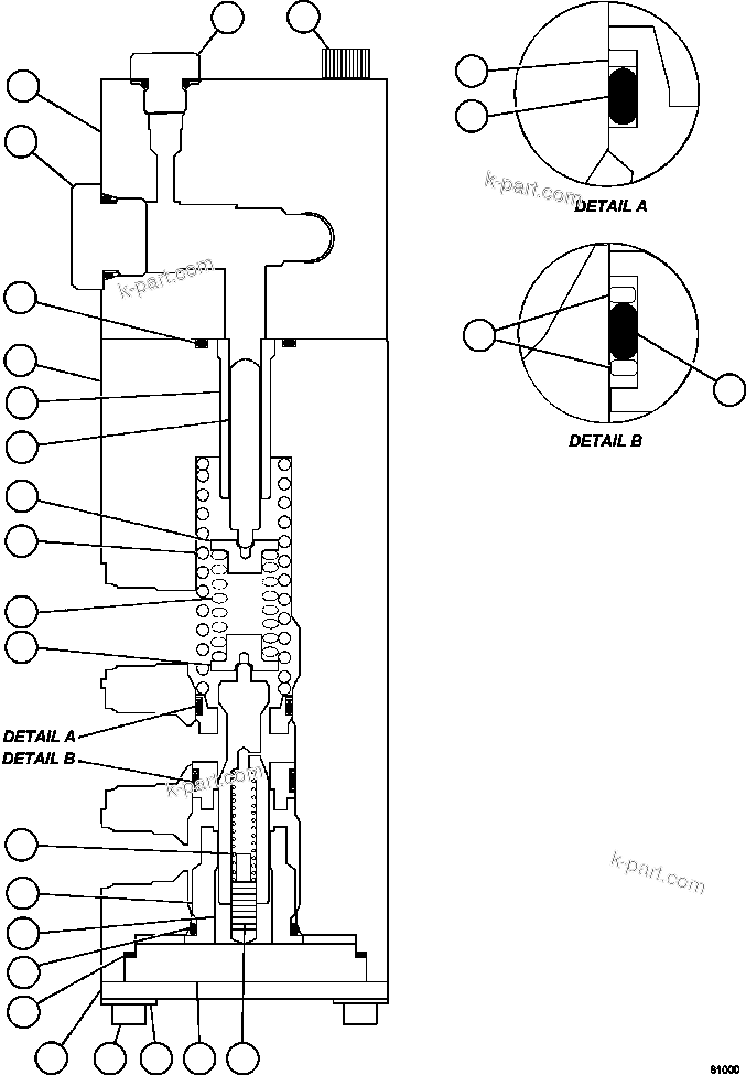 Komatsu parts book diagram for AFE62-W 930E-4SE S/N A31053, 1055, 1069, 1071, 1100-1101, 1109, 1117, 1130-32, 1141, 1143, 1145, 1163, 1165, 1167, 1185-1187, 1205-1207, 1222-1223, 1225, 1240 & 1242 OYU TOLGOI: DUAL RELAY VALVE                     PC1531