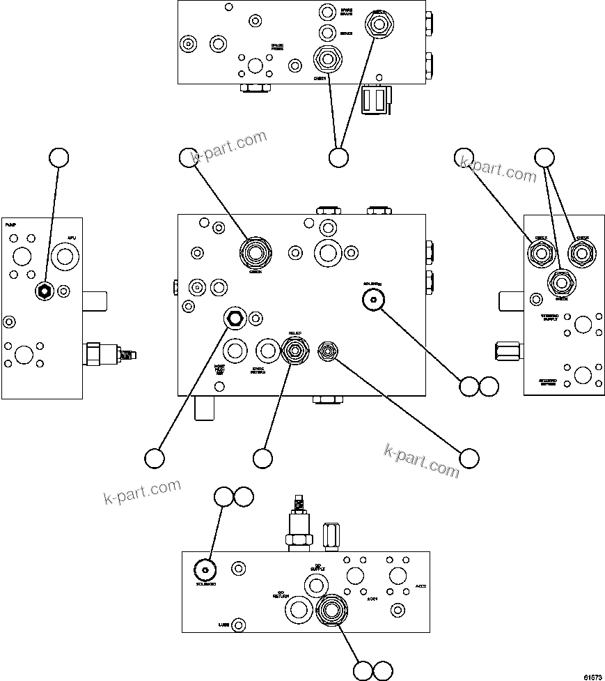 Komatsu parts book diagram for AFE62-W 930E-4SE S/N A31053, 1055, 1069, 1071, 1100-1101, 1109, 1117, 1130-32, 1141, 1143, 1145, 1163, 1165, 1167, 1185-1187, 1205-1207, 1222-1223, 1225, 1240 & 1242 OYU TOLGOI: BLEED DOWN MANIFOLD      PC1493