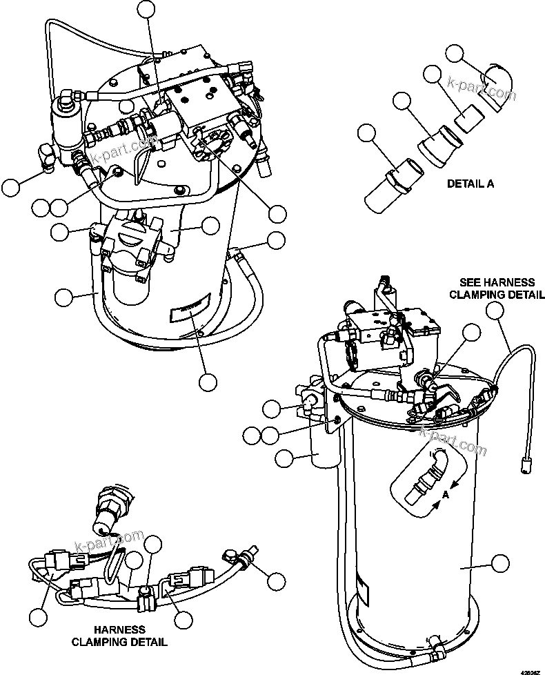 Komatsu parts book diagram for AFE62-W 930E-4SE S/N A31053, 1055, 1069, 1071, 1100-1101, 1109, 1117, 1130-32, 1141, 1143, 1145, 1163, 1165, 1167, 1185-1187, 1205-1207, 1222-1223, 1225, 1240 & 1242 OYU TOLGOI: AUTOMATIC LUBRICATION PUMP SUB-ASSEMBLY