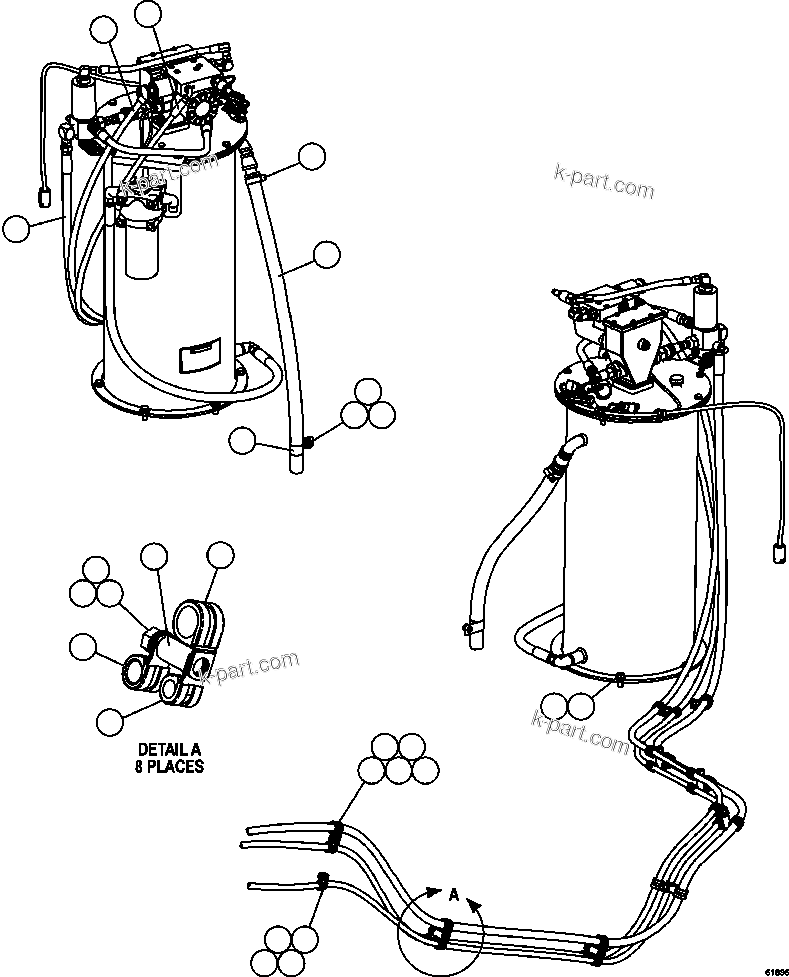 Komatsu parts book diagram for AFE62-W 930E-4SE S/N A31053, 1055, 1069, 1071, 1100-1101, 1109, 1117, 1130-32, 1141, 1143, 1145, 1163, 1165, 1167, 1185-1187, 1205-1207, 1222-1223, 1225, 1240 & 1242 OYU TOLGOI: AUTOMATIC LUBRICATION SYSTEM  1/4