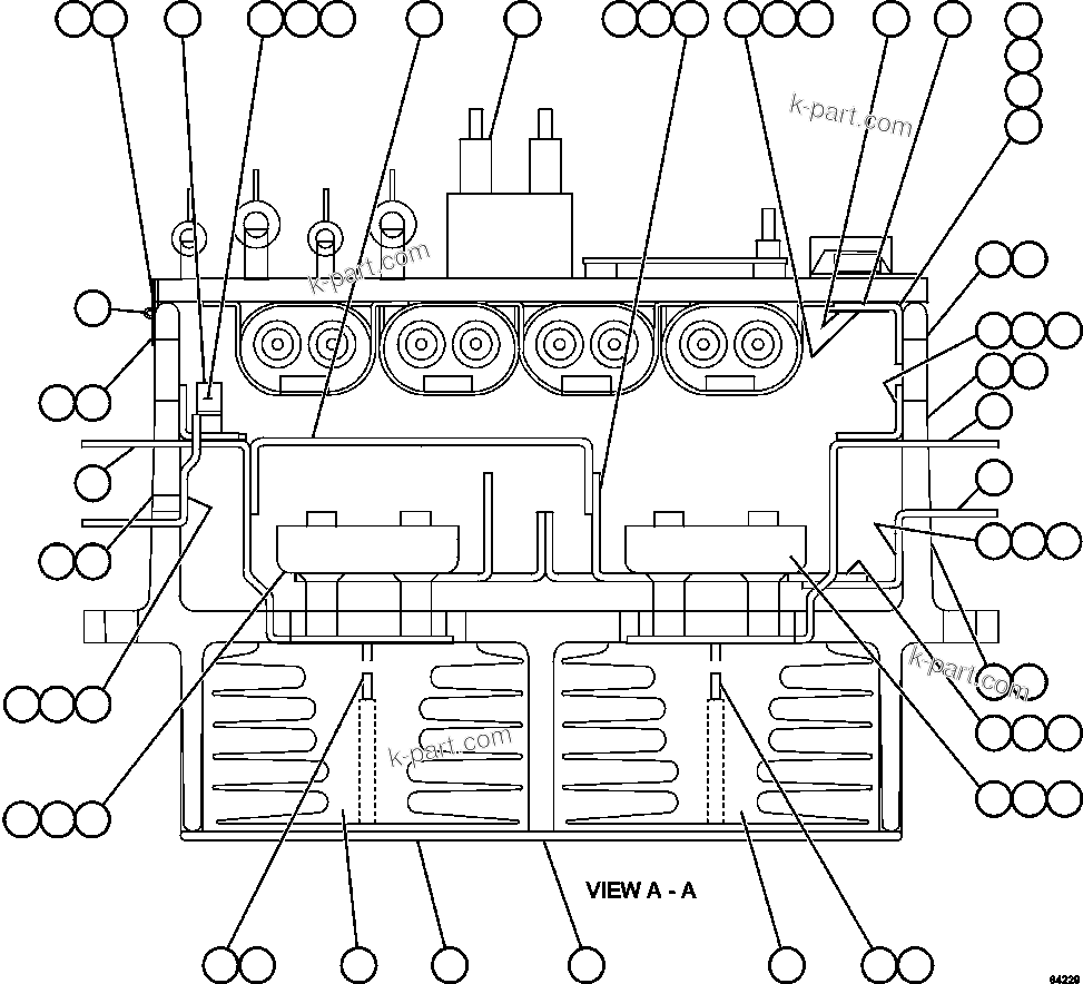 Komatsu parts book diagram for AFE62-W 930E-4SE S/N A31053, 1055, 1069, 1071, 1100-1101, 1109, 1117, 1130-32, 1141, 1143, 1145, 1163, 1165, 1167, 1185-1187, 1205-1207, 1222-1223, 1225, 1240 & 1242 OYU TOLGOI: PANEL - A.F.S.E.  2/2     58B-43-00220