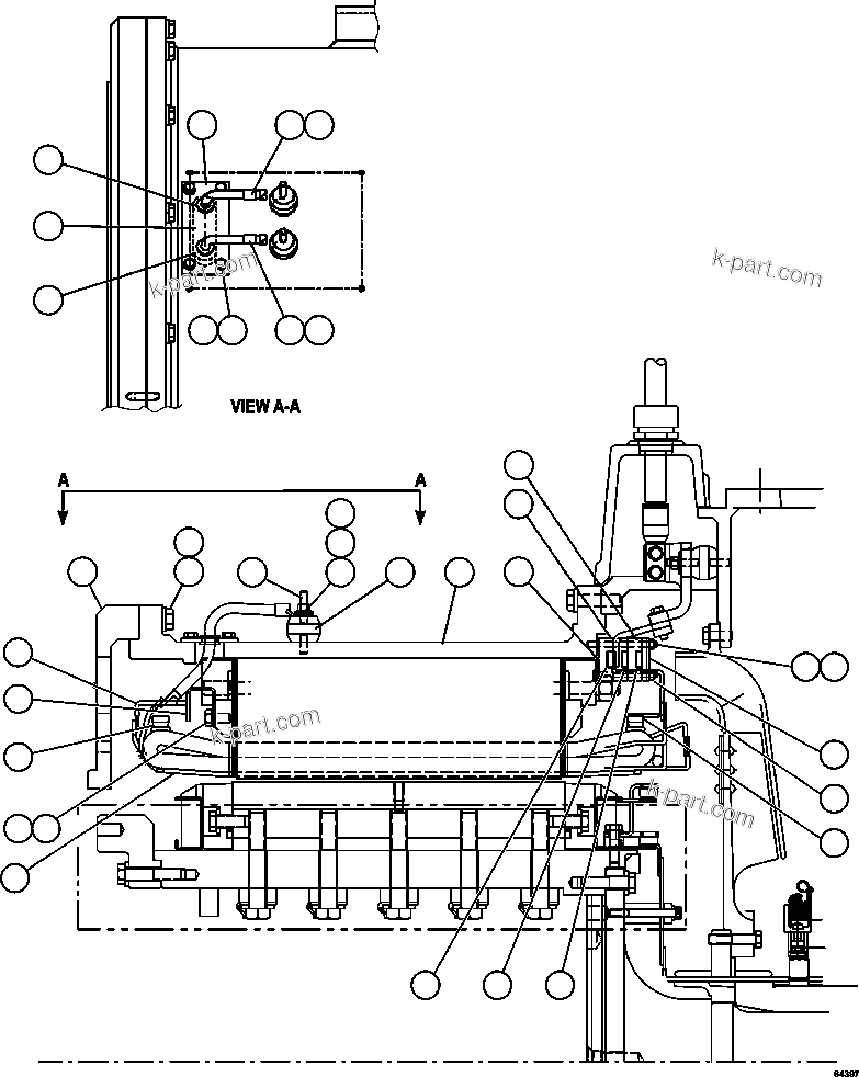Komatsu parts book diagram for AFE62-W 930E-4SE S/N A31053, 1055, 1069, 1071, 1100-1101, 1109, 1117, 1130-32, 1141, 1143, 1145, 1163, 1165, 1167, 1185-1187, 1205-1207, 1222-1223, 1225, 1240 & 1242 OYU TOLGOI: STATOR ASSEMBLY    XA4416