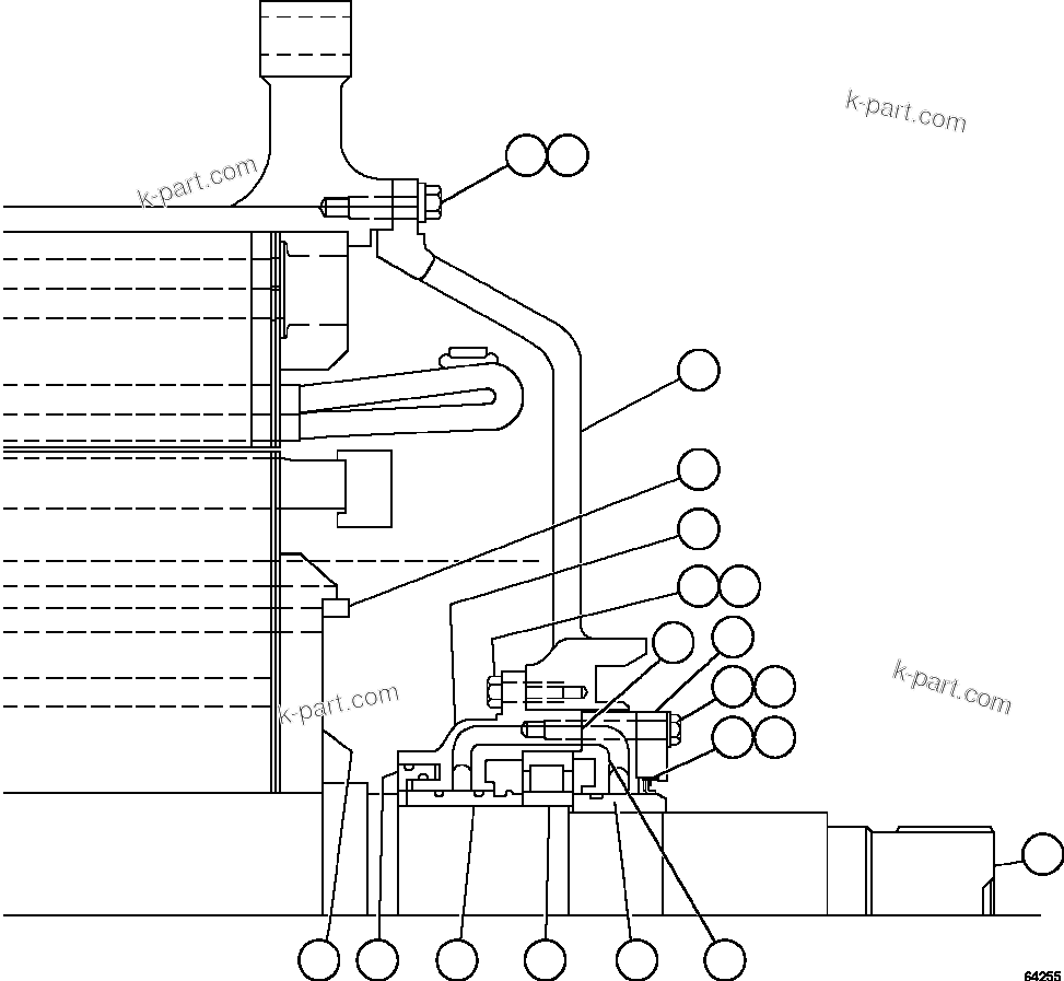 Komatsu parts book diagram for AFE62-W 930E-4SE S/N A31053, 1055, 1069, 1071, 1100-1101, 1109, 1117, 1130-32, 1141, 1143, 1145, 1163, 1165, 1167, 1185-1187, 1205-1207, 1222-1223, 1225, 1240 & 1242 OYU TOLGOI: MOTOR ASSEMBLY - WHEEL  2/2             XA4259