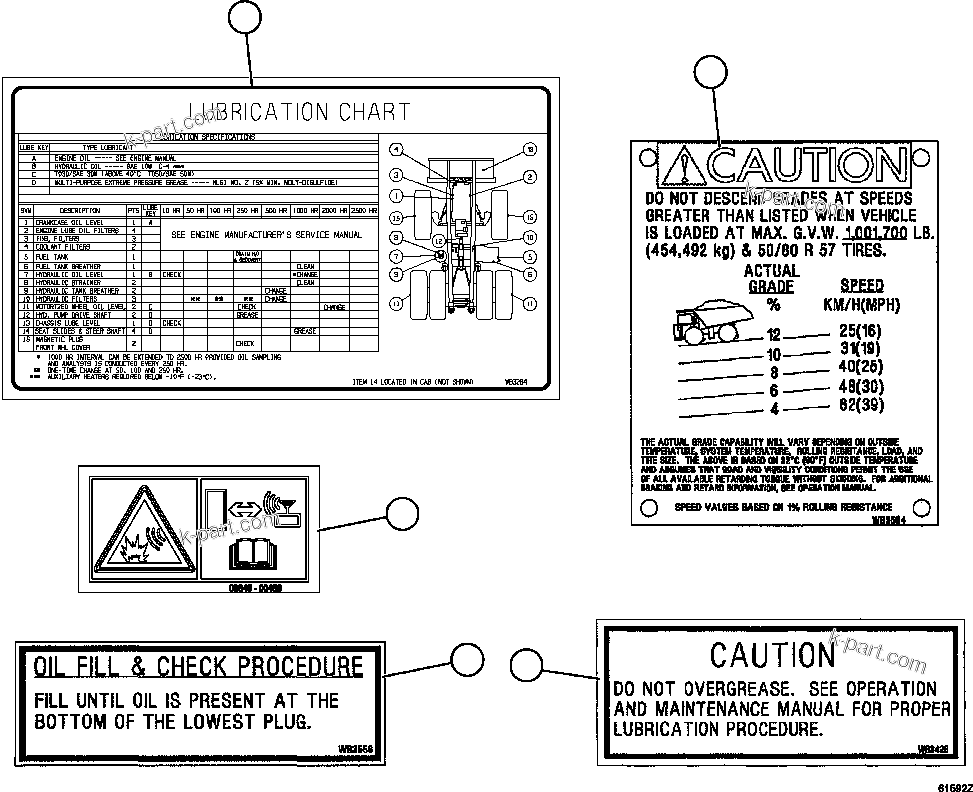 Komatsu parts book diagram for AFE63-B 960E-1K S/N A50009 - A50010    ANGLO SISHEN: DECALS & WARNINGS  3/3