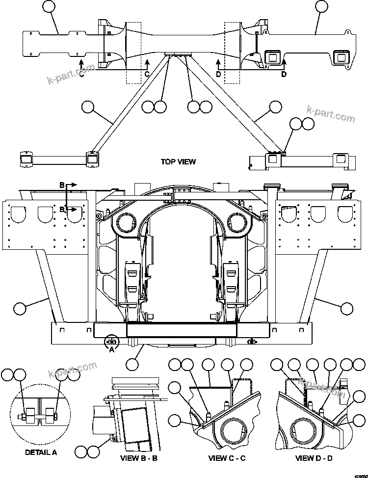 Komatsu parts book diagram for AFE63-B 960E-1K S/N A50009 - A50010    ANGLO SISHEN: FRAME & UPRIGHTS