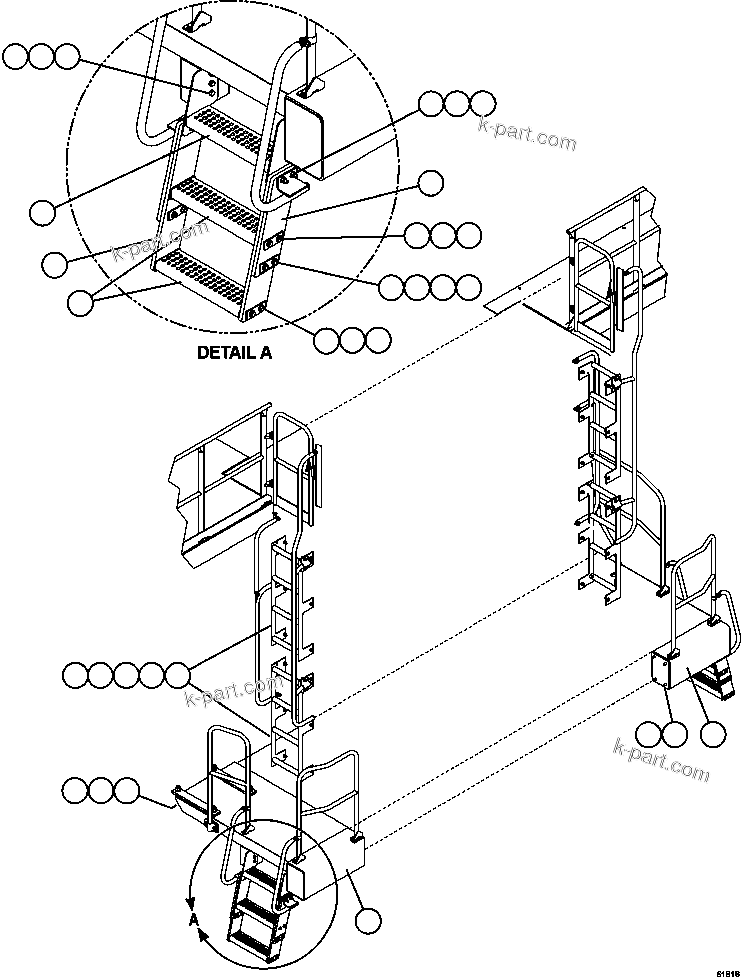 Komatsu parts book diagram for AFE63-B 960E-1K S/N A50009 - A50010    ANGLO SISHEN: LADDERS, STEPS & PLATFORMS