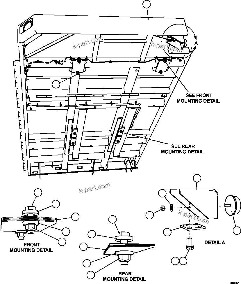 Komatsu parts book diagram for AFE63-B 960E-1K S/N A50009 - A50010    ANGLO SISHEN: RH DECK INSTALLATION