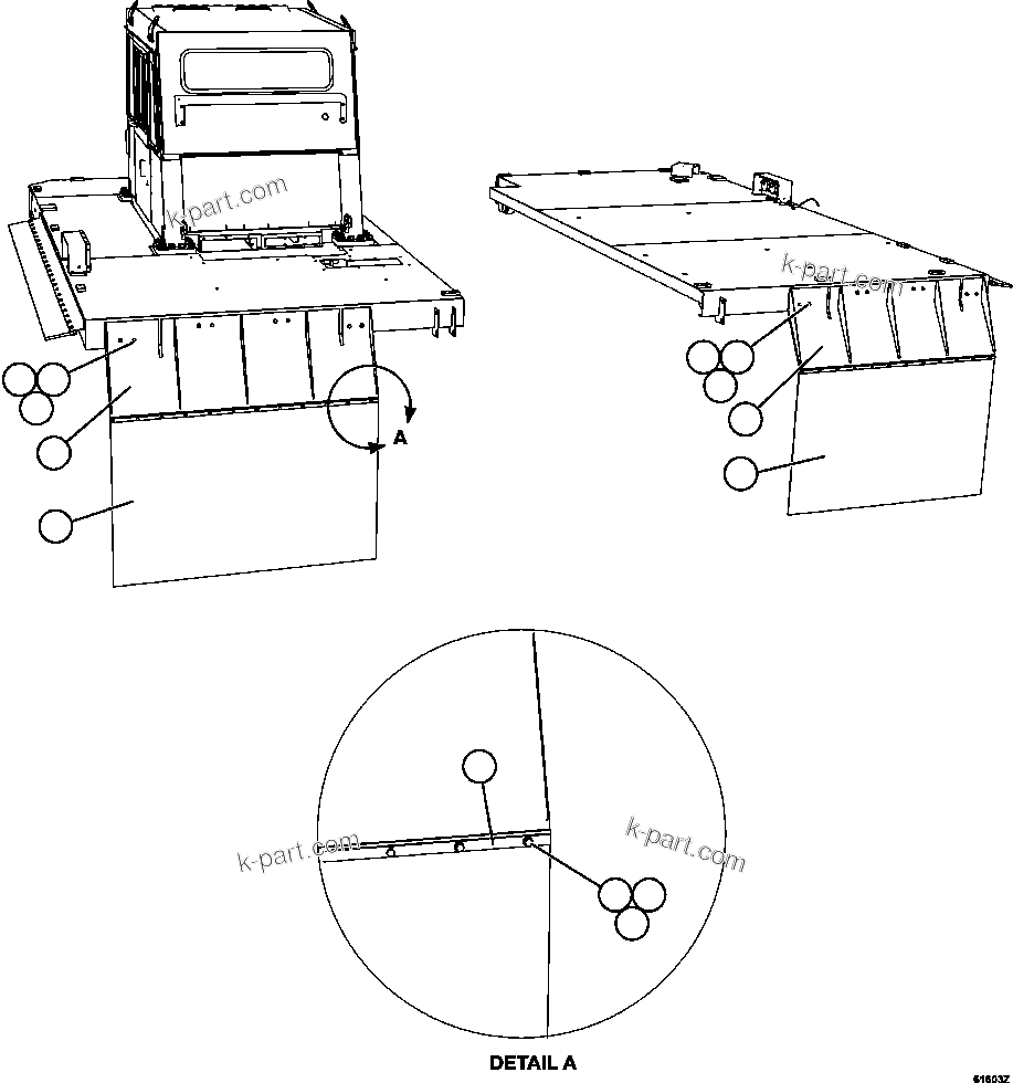 Komatsu parts book diagram for AFE63-B 960E-1K S/N A50009 - A50010    ANGLO SISHEN: REAR DECK MUD FLAPS