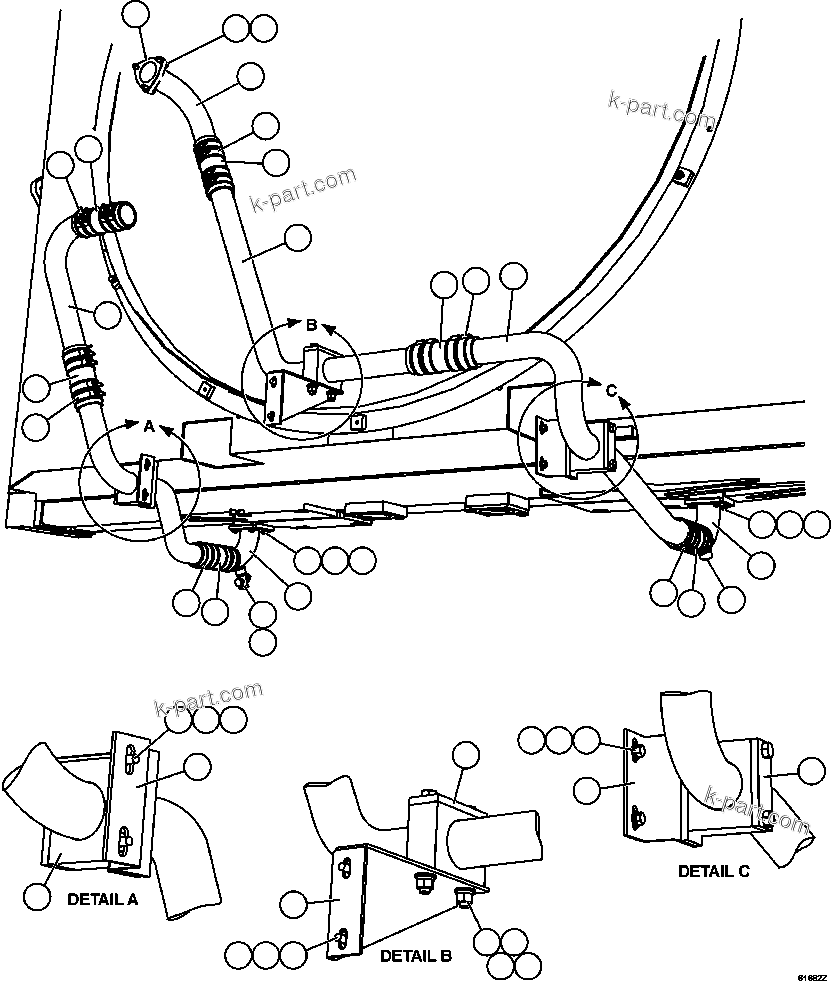 Komatsu parts book diagram for AFE63-B 960E-1K S/N A50009 - A50010    ANGLO SISHEN: COOLING SYSTEM PIPING   3/4