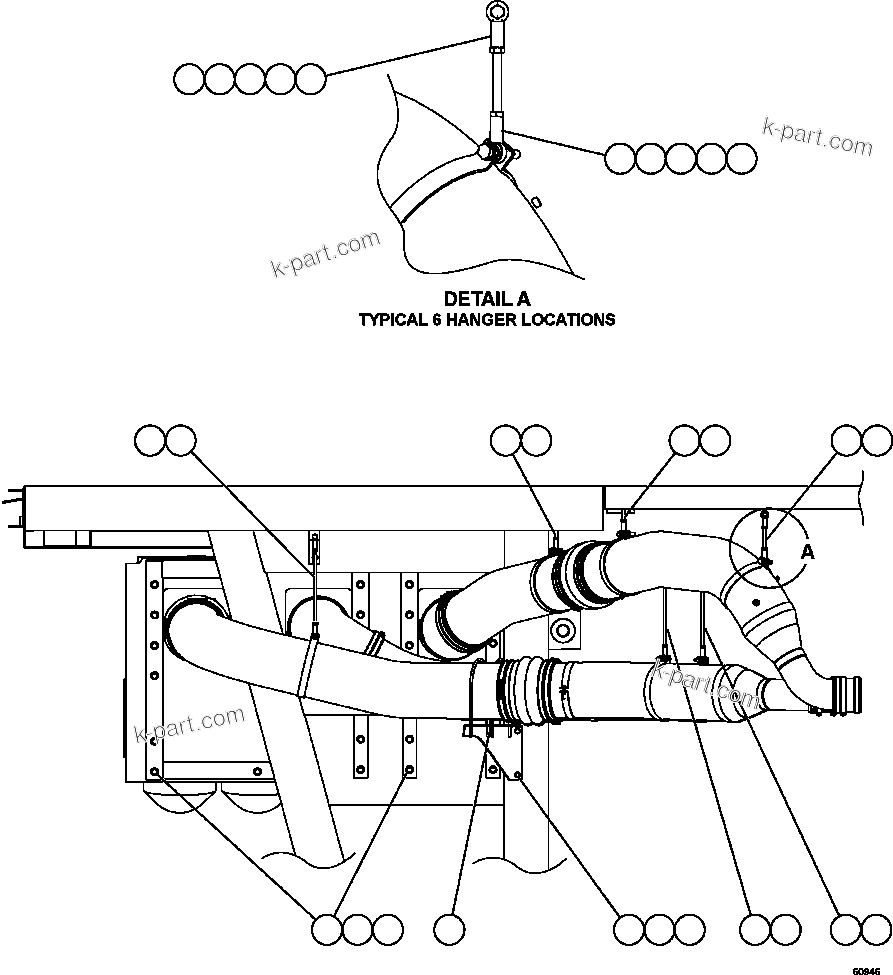 Komatsu parts book diagram for AFE63-B 960E-1K S/N A50009 - A50010    ANGLO SISHEN: AIR CLEANER INSTALLATION - LEFT