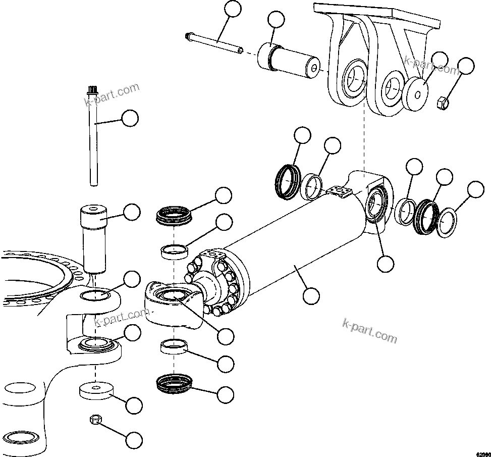 Komatsu parts book diagram for AFE63-B 960E-1K S/N A50009 - A50010    ANGLO SISHEN: STEERING CYLINDER INSTALLATION