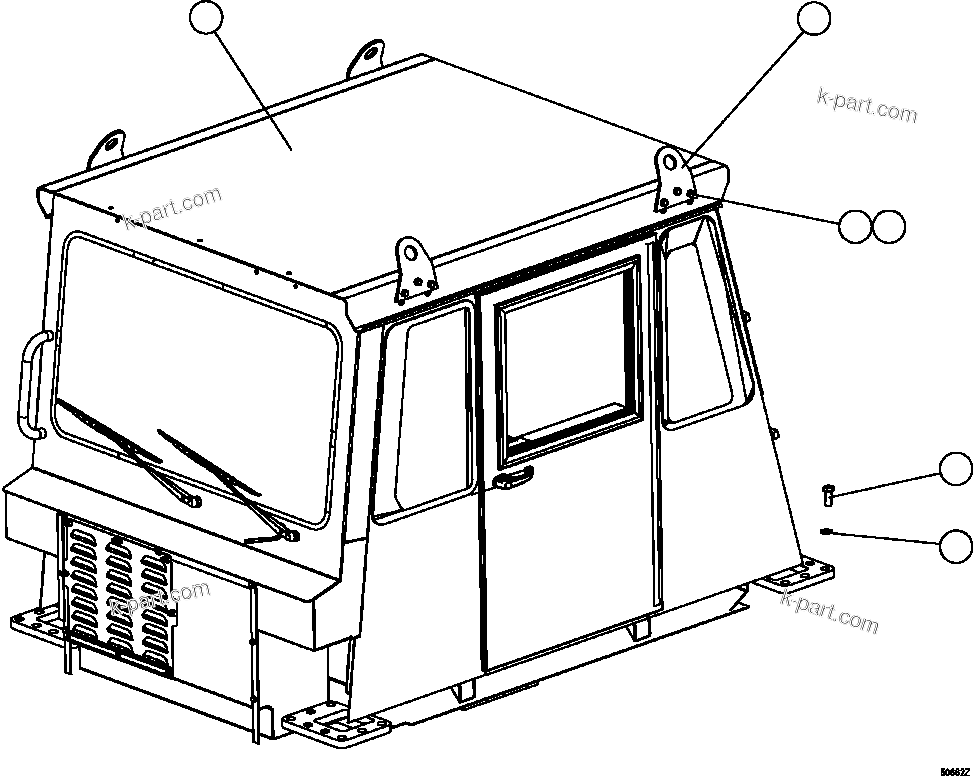Komatsu parts book diagram for AFE63-B 960E-1K S/N A50009 - A50010    ANGLO SISHEN: CAB MOUNTING