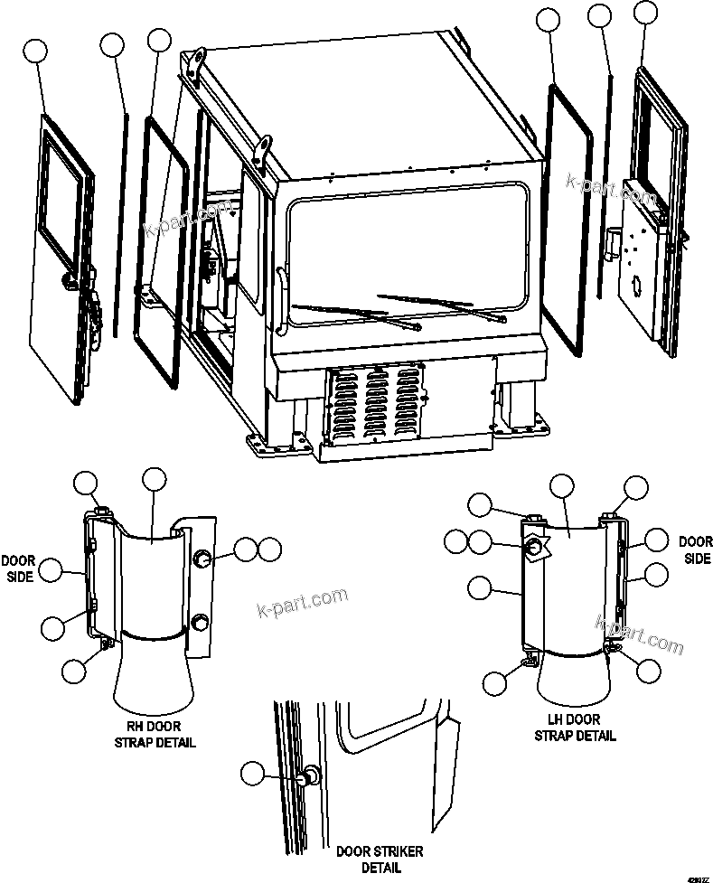Komatsu parts book diagram for AFE63-B 960E-1K S/N A50009 - A50010    ANGLO SISHEN: DOOR INSTALLATION