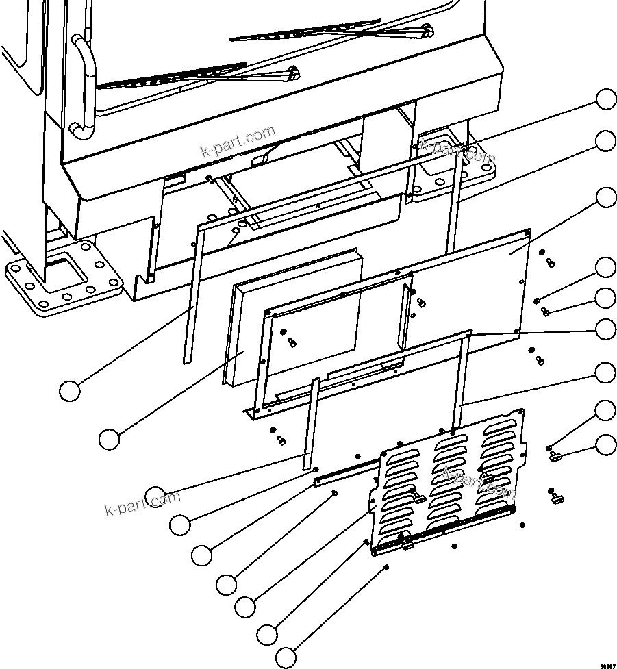Komatsu parts book diagram for AFE63-B 960E-1K S/N A50009 - A50010    ANGLO SISHEN: FRONT ACCESS COVER