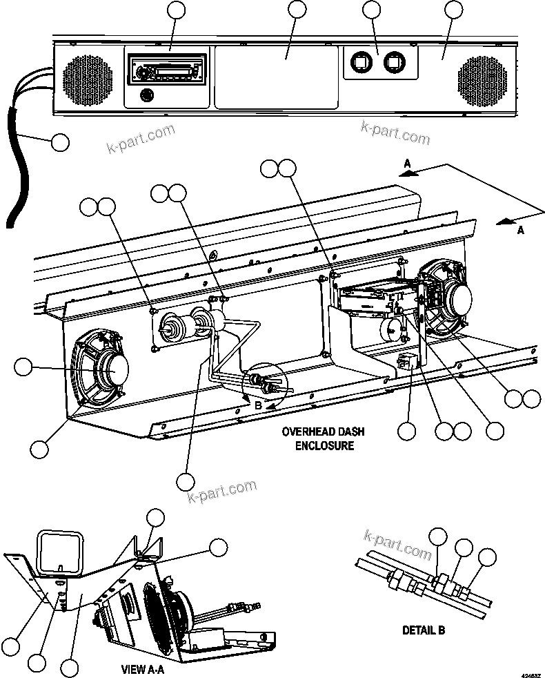 Komatsu parts book diagram for AFE63-B 960E-1K S/N A50009 - A50010    ANGLO SISHEN: OVERHEAD DASH MODULE