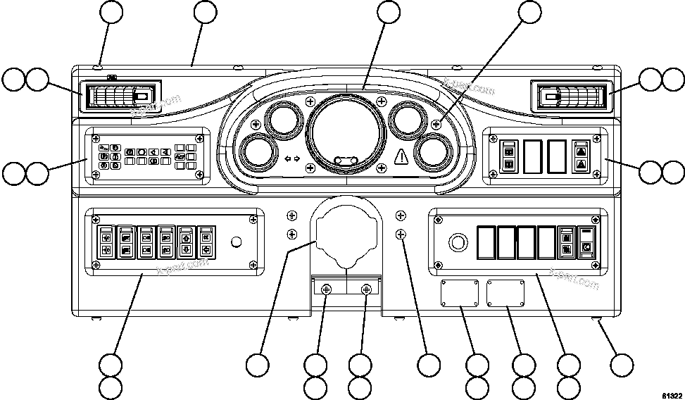 Komatsu parts book diagram for AFE63-B 960E-1K S/N A50009 - A50010    ANGLO SISHEN: INSTRUMENT PANEL ASSEMBLY
