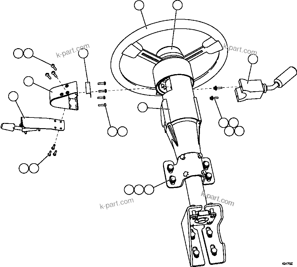 Komatsu parts book diagram for AFE63-B 960E-1K S/N A50009 - A50010    ANGLO SISHEN: STEERING COLUMN INSTALLATION