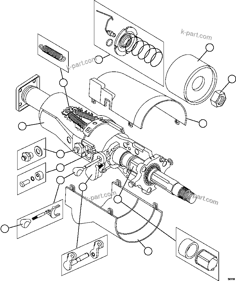 Komatsu parts book diagram for AFE63-B 960E-1K S/N A50009 - A50010    ANGLO SISHEN: STEERING COLUMN        XB8878