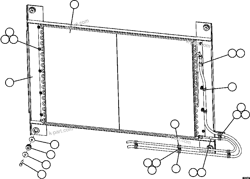 Komatsu parts book diagram for AFE63-B 960E-1K S/N A50009 - A50010    ANGLO SISHEN: AIR CONDITIONING - CONDENSER INSTALLATION