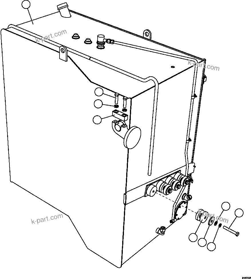 Komatsu parts book diagram for AFE63-B 960E-1K S/N A50009 - A50010    ANGLO SISHEN: FUEL TANK INSTALLATION