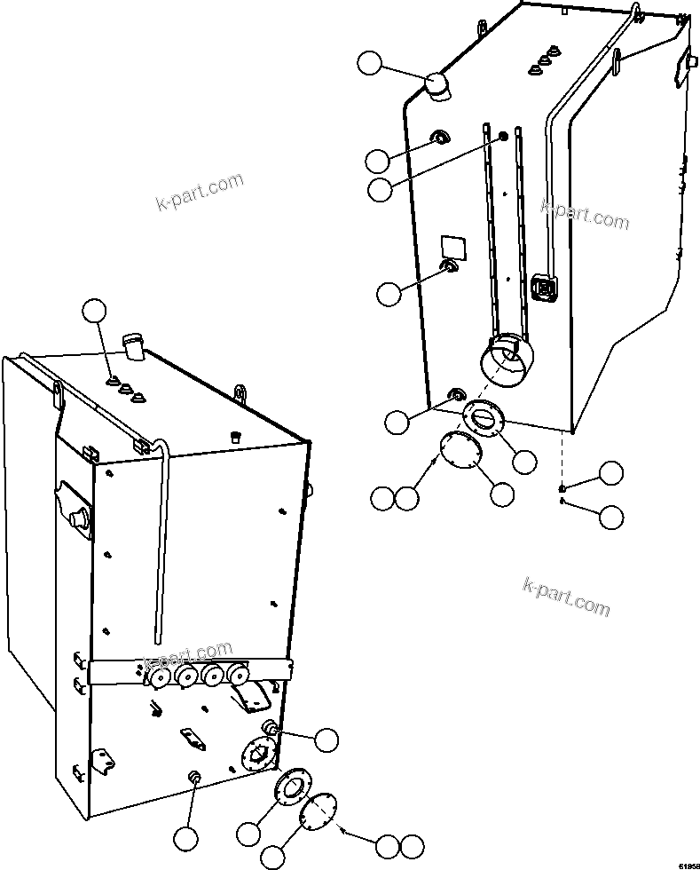 Komatsu parts book diagram for AFE63-B 960E-1K S/N A50009 - A50010    ANGLO SISHEN: FUEL TANK