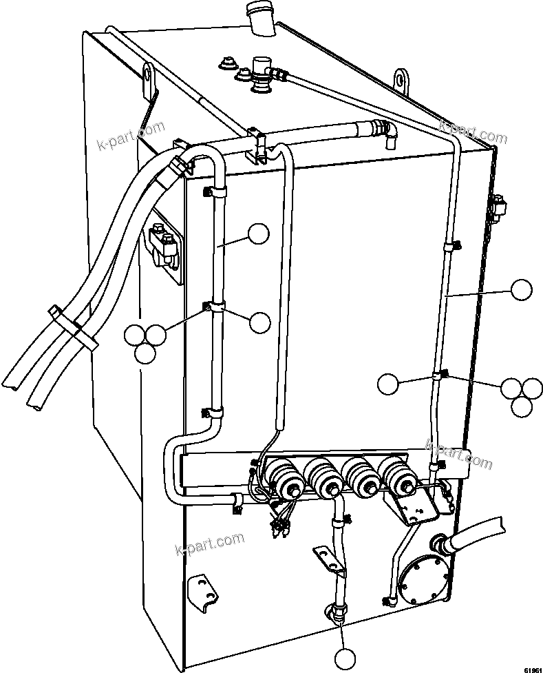 Komatsu parts book diagram for AFE63-B 960E-1K S/N A50009 - A50010    ANGLO SISHEN: FUEL SYSTEM PIPING     2/3