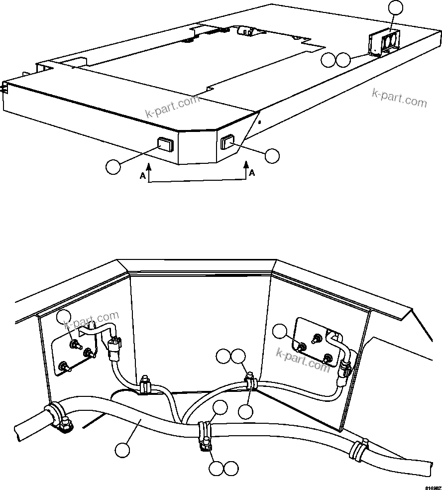 Komatsu parts book diagram for AFE63-B 960E-1K S/N A50009 - A50010    ANGLO SISHEN: LH DECK LIGHTS