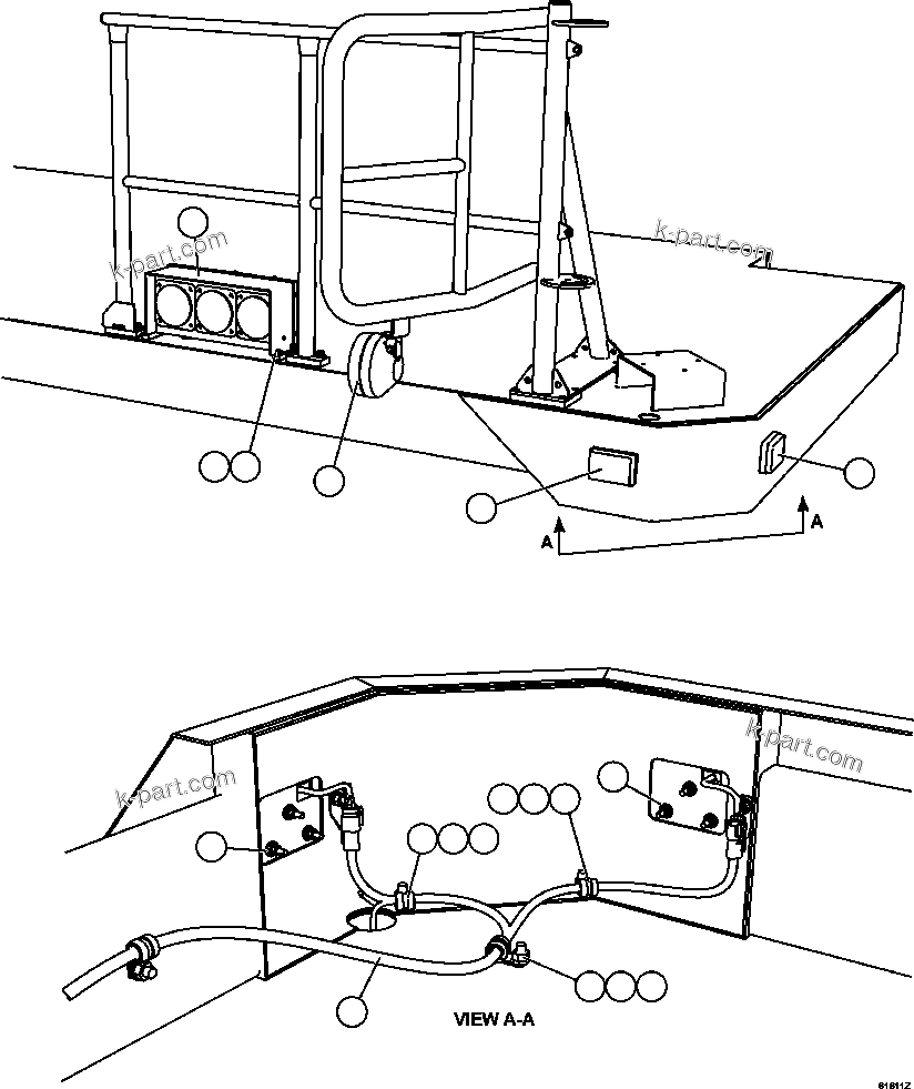 Komatsu parts book diagram for AFE63-B 960E-1K S/N A50009 - A50010    ANGLO SISHEN: RH DECK LIGHTS