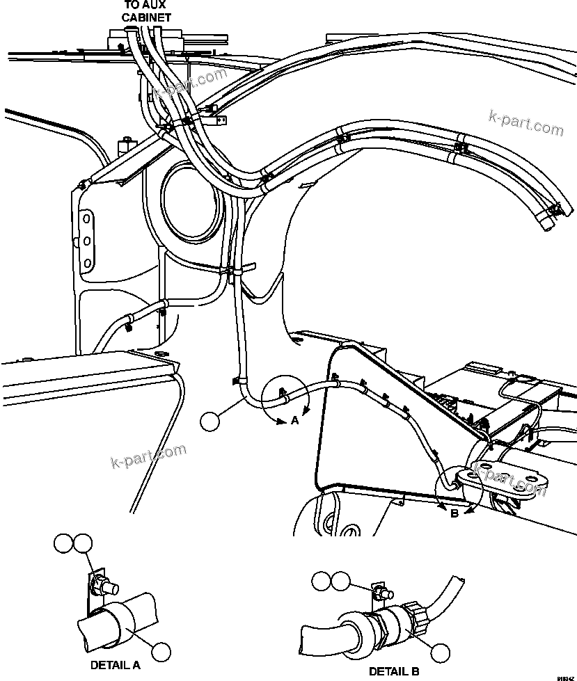 Komatsu parts book diagram for AFE63-B 960E-1K S/N A50009 - A50010    ANGLO SISHEN: LH FRAME RAIL WIRING   2/2