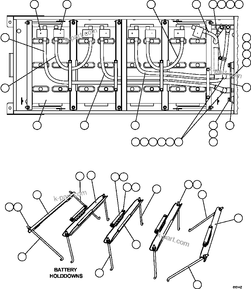 Komatsu parts book diagram for AFE63-B 960E-1K S/N A50009 - A50010    ANGLO SISHEN: BATTERY BOX    3/5