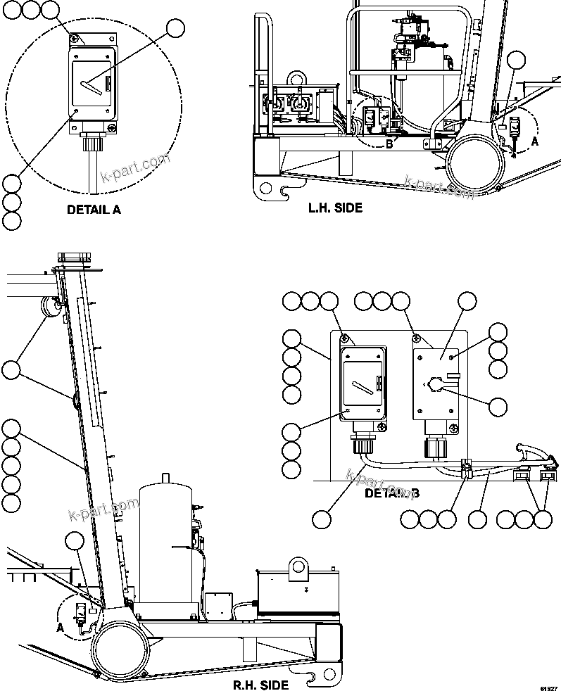Komatsu parts book diagram for AFE63-B 960E-1K S/N A50009 - A50010    ANGLO SISHEN: ENGINE BAY LIGHTS & GROUND LEVEL SWITCHES