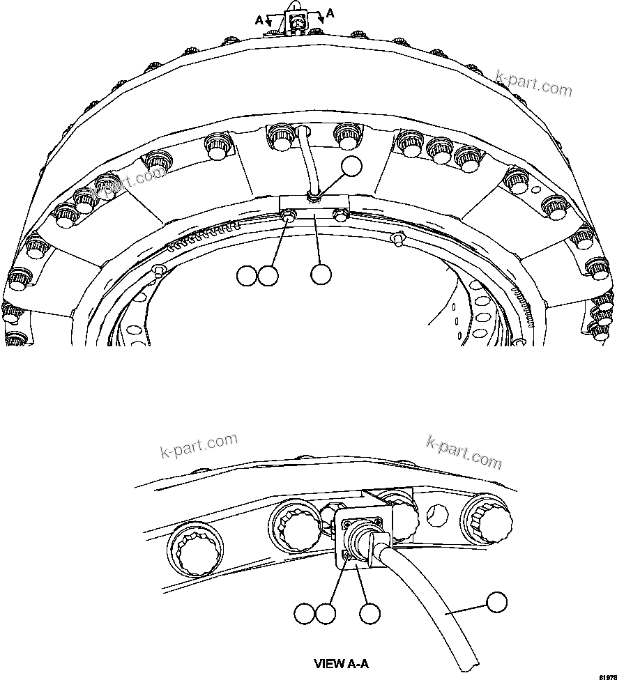 Komatsu parts book diagram for AFE63-B 960E-1K S/N A50009 - A50010    ANGLO SISHEN: FRONT WHEEL SPEED SENSOR INSTALLATION