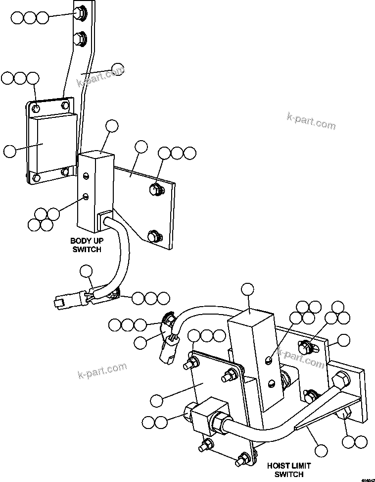 Komatsu parts book diagram for AFE63-B 960E-1K S/N A50009 - A50010    ANGLO SISHEN: HOIST LIMIT/BODY UP SWITCHES