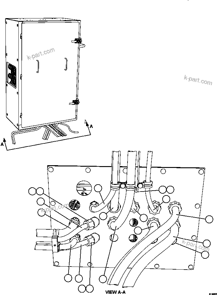 Komatsu parts book diagram for AFE63-B 960E-1K S/N A50009 - A50010    ANGLO SISHEN: AUXILIARY CONTROL CABINET EXTERNAL WIRING  1/2