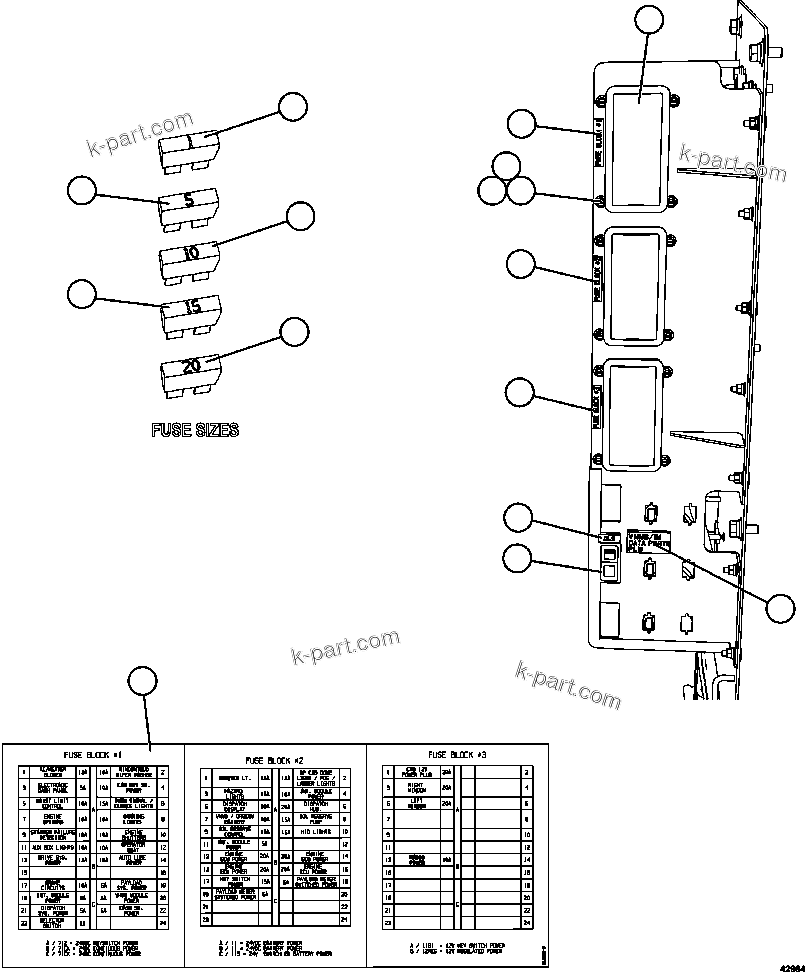 Komatsu parts book diagram for AFE63-B 960E-1K S/N A50009 - A50010    ANGLO SISHEN: AUXILIARY CONTROL CABINET - FUSE PANEL