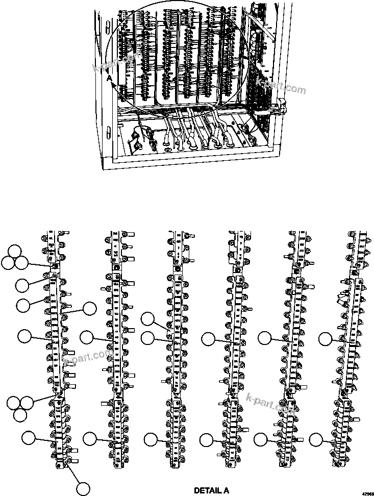 Komatsu parts book diagram for AFE63-B 960E-1K S/N A50009 - A50010    ANGLO SISHEN: AUXILIARY CONTROL CABINET - REAR WALL  3/3
